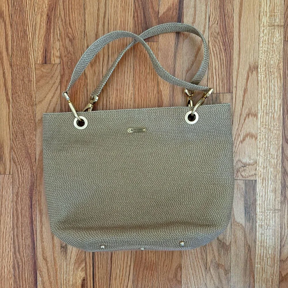 ERIC JAVITZ tan raffia shoulder bag - Picture 2 of 6